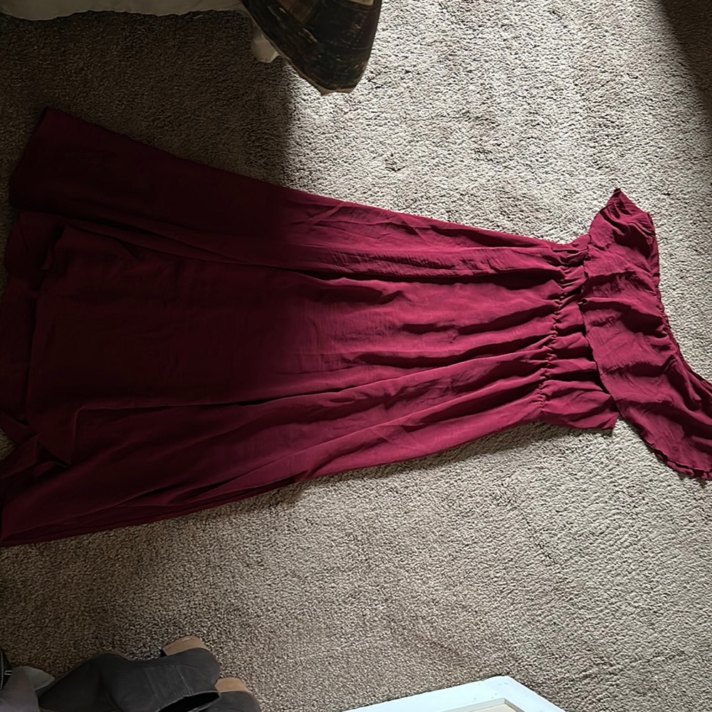 Women’s Red One Shoulder Maxi Dress